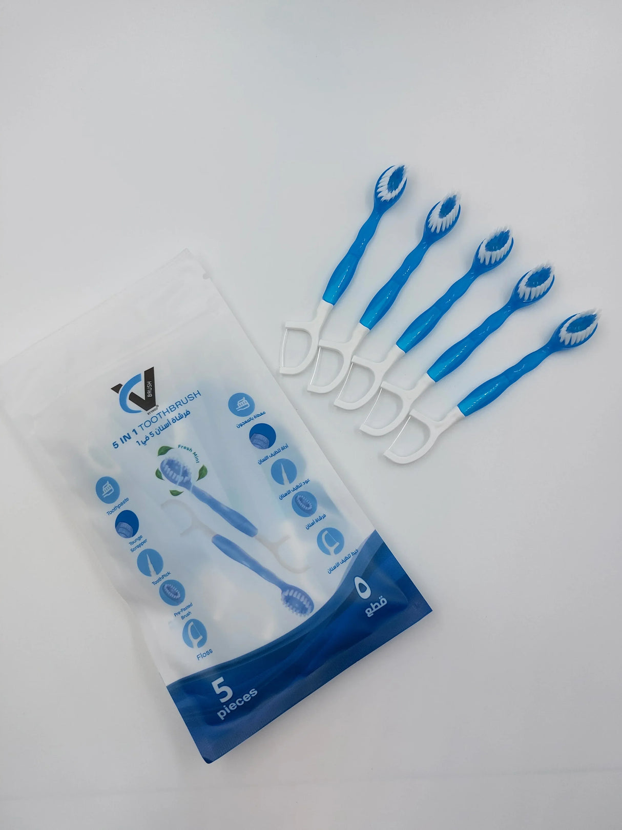 فرشاة الأسنان VBRUSH خمسة في واحد هي الحل الذكي والمتكامل لنظافة الفم والأسنان في أداة واحدة فقط. - Vstorat