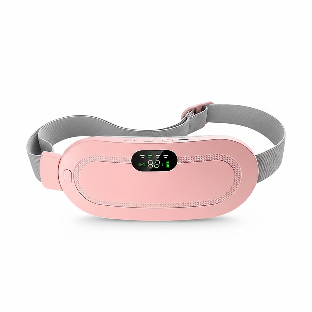 حزام تدفئة لاسلكي للآلام النسائية – 3 مستويات حرارة + 4 أوضاع تدليك – قابل للشحن ومناسب للسفر