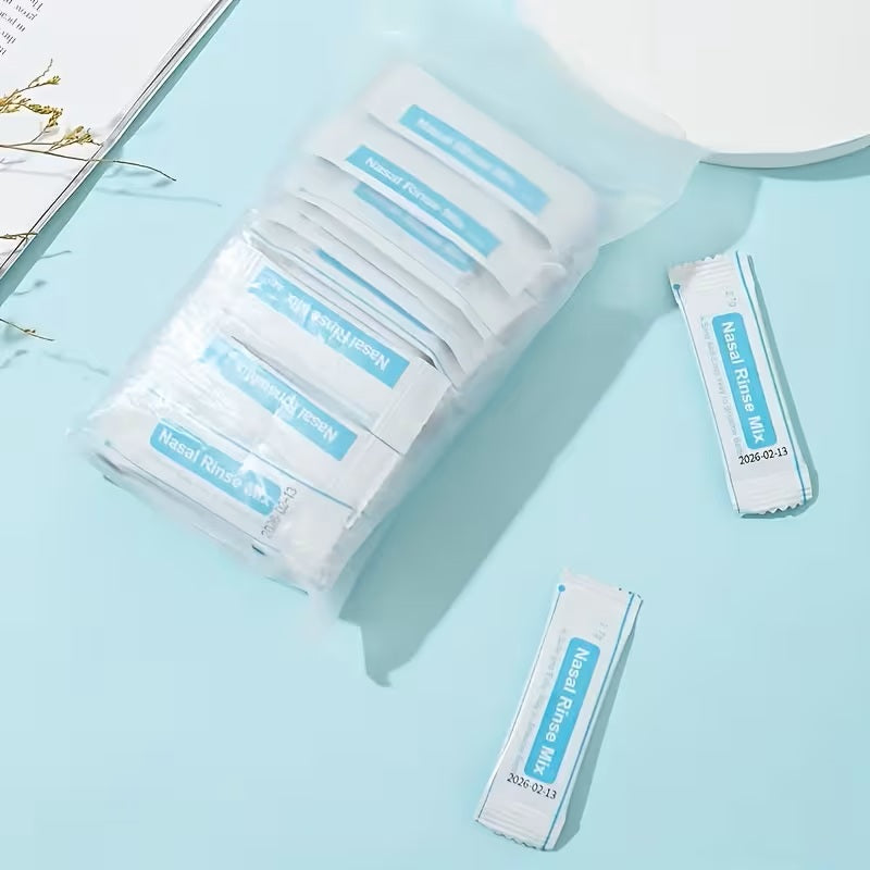 (30 ظرف) أكياس غسول الأنف الملحي 2.7 غرام – Nasal Rinse Mix Pack لتنظيف الأنف وتخفيف الاحتقان للبالغين
