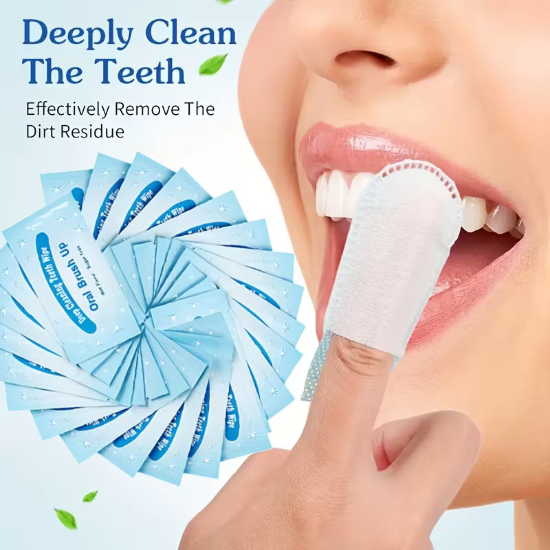 أكياس تنظيف الأسنان بالإصبع بنكهة النعناع – نظافة فورية وانتعاش أينما كنت 10كيس