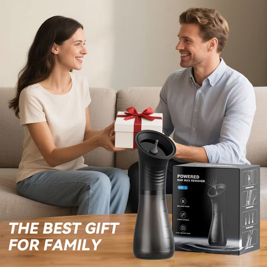 جهاز VMED تنظيف الأذن الكهربائي الذكي – شاشة LED، خزان مياه مدمج، قابل للشحن، 3 مستويات ضغط، مقاوم للماء