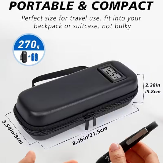 حقيبة تبريد الإنسولين للسفر مع شاشة حرارة – صندوق تخزين طبي محمول مع عبوتي تبريد